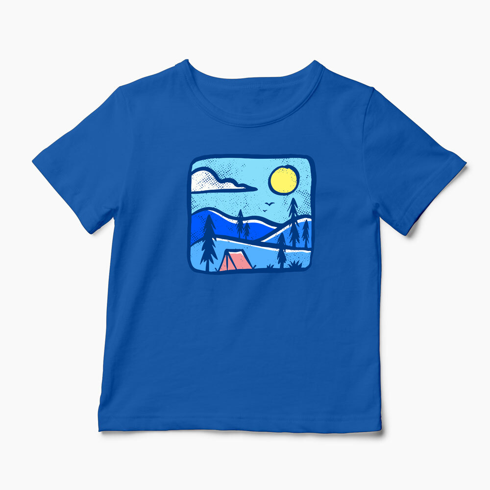 Tricou Personalizat Înapoi în Natură Camping - Copii-Albastru Regal