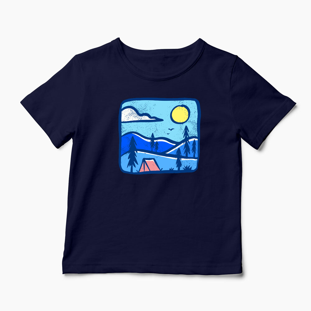 Tricou Personalizat Înapoi în Natură Camping - Copii-Bleumarin