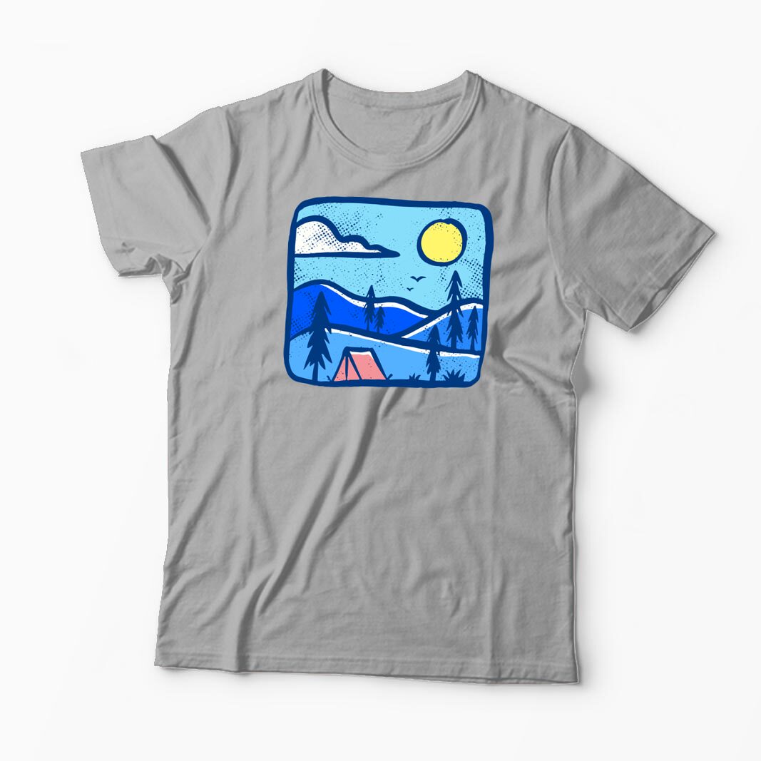 Tricou Personalizat Înapoi în Natură Camping - Bărbați-Gri