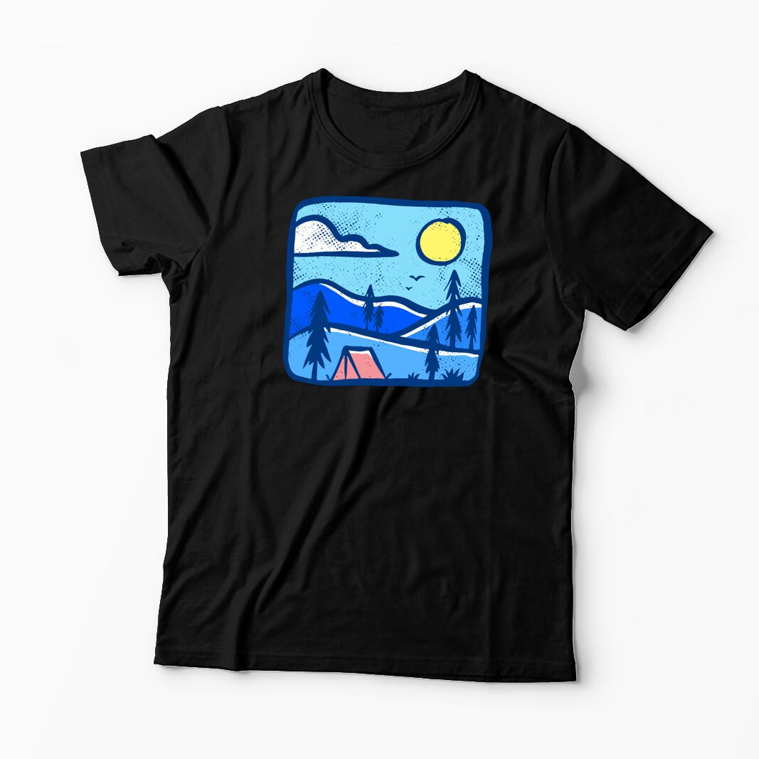 Tricou Personalizat Înapoi în Natură Camping - Bărbați-Negru