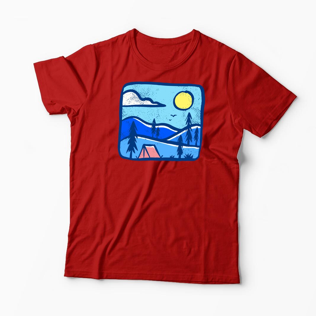 Tricou Personalizat Înapoi în Natură Camping - Bărbați-Roșu