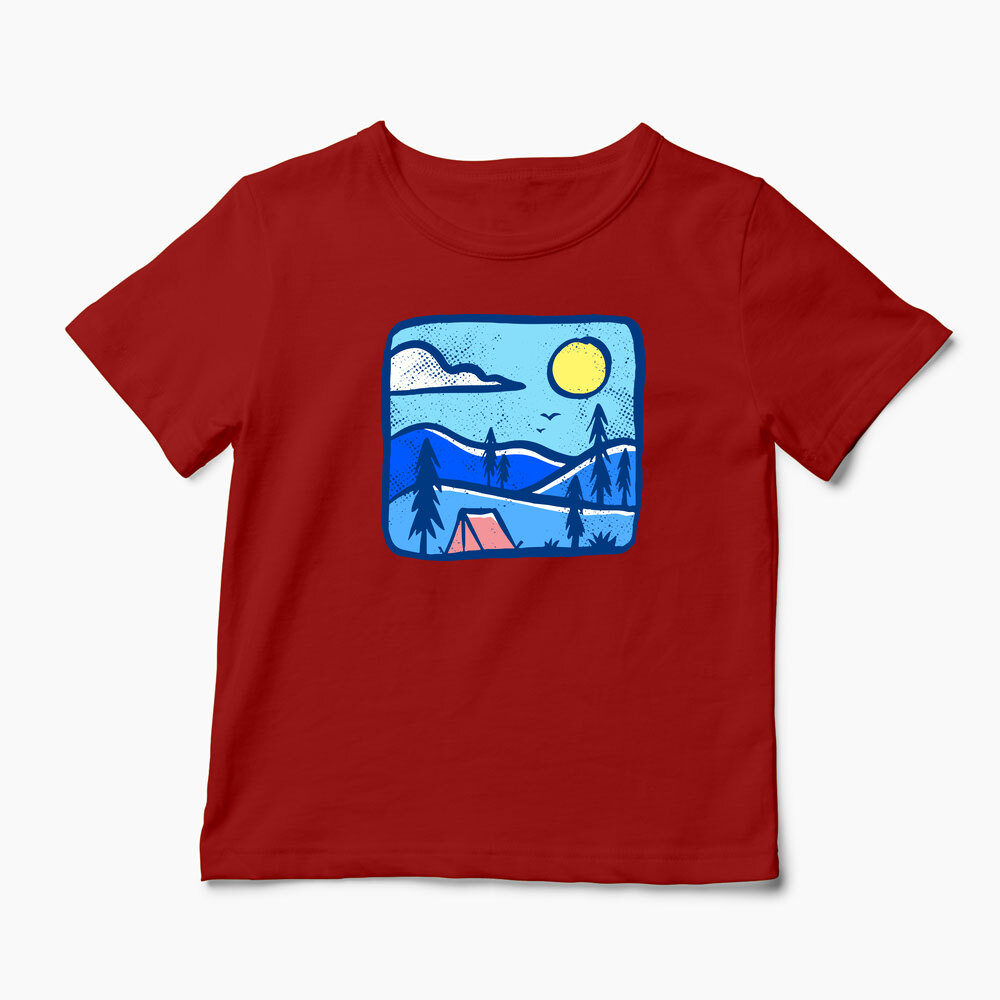 Tricou Personalizat Înapoi în Natură Camping - Copii-Roșu