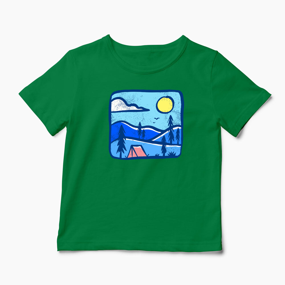 Tricou Personalizat Înapoi în Natură Camping - Copii-Verde