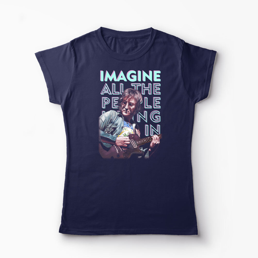Tricou Personalizat John Lennon Imagine - Femei-Bleumarin