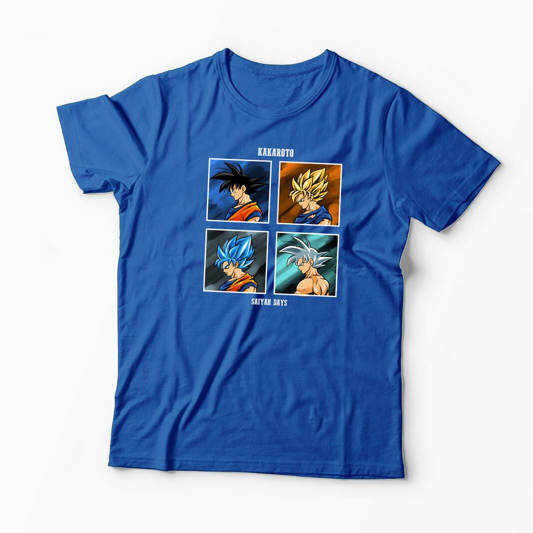 Tricou Personalizat Kakarot Saiyan Dragon Ball Z - Bărbați-Albastru Regal