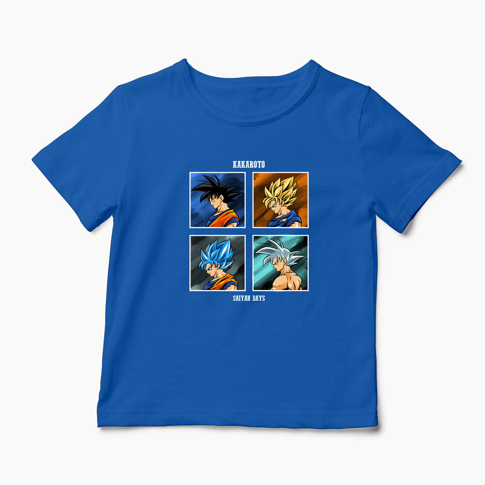 Tricou Personalizat Kakarot Saiyan Dragon Ball Z - Copii-Albastru Regal