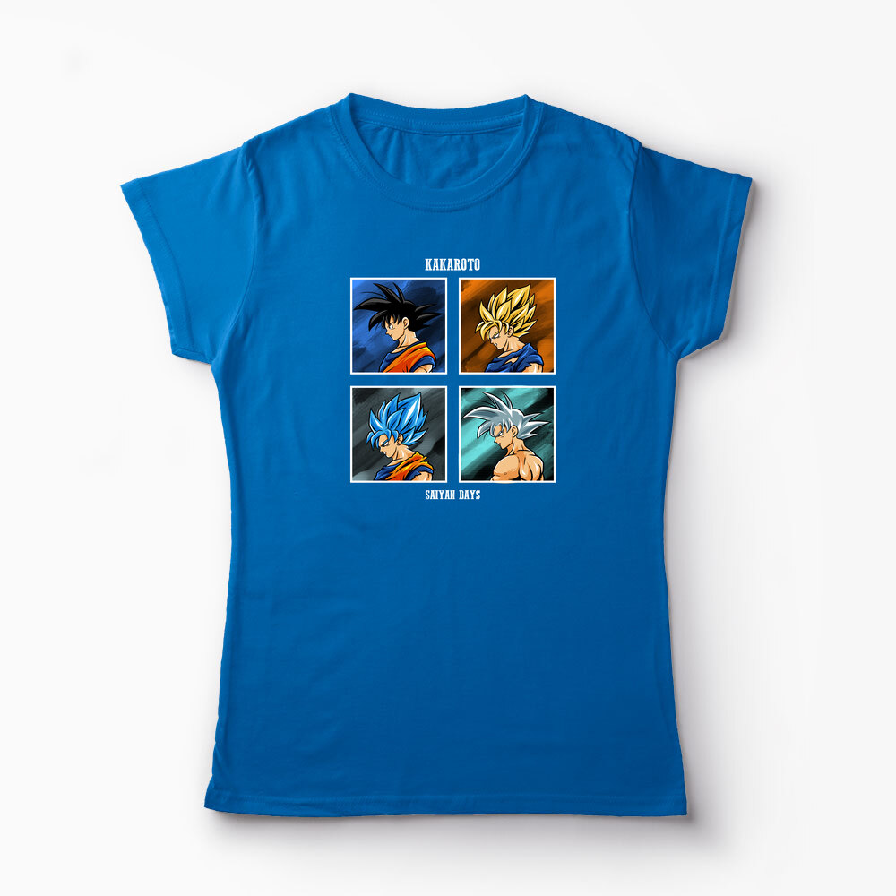 Tricou Personalizat Kakarot Saiyan Dragon Ball Z - Femei-Albastru Regal