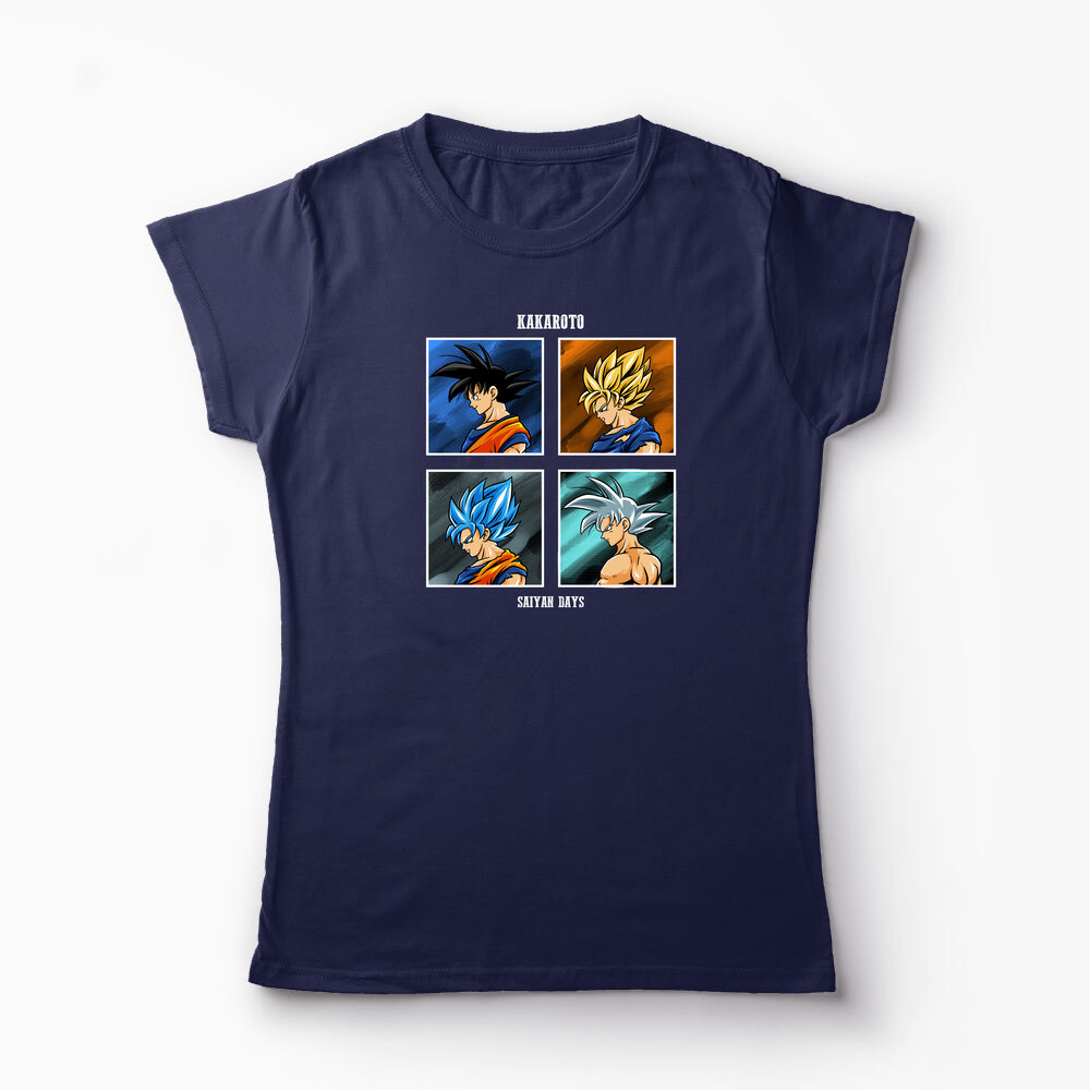 Tricou Personalizat Kakarot Saiyan Dragon Ball Z - Femei-Bleumarin