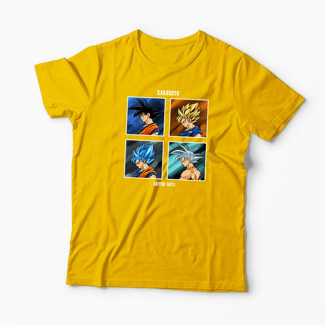 Tricou Personalizat Kakarot Saiyan Dragon Ball Z - Bărbați-Galben