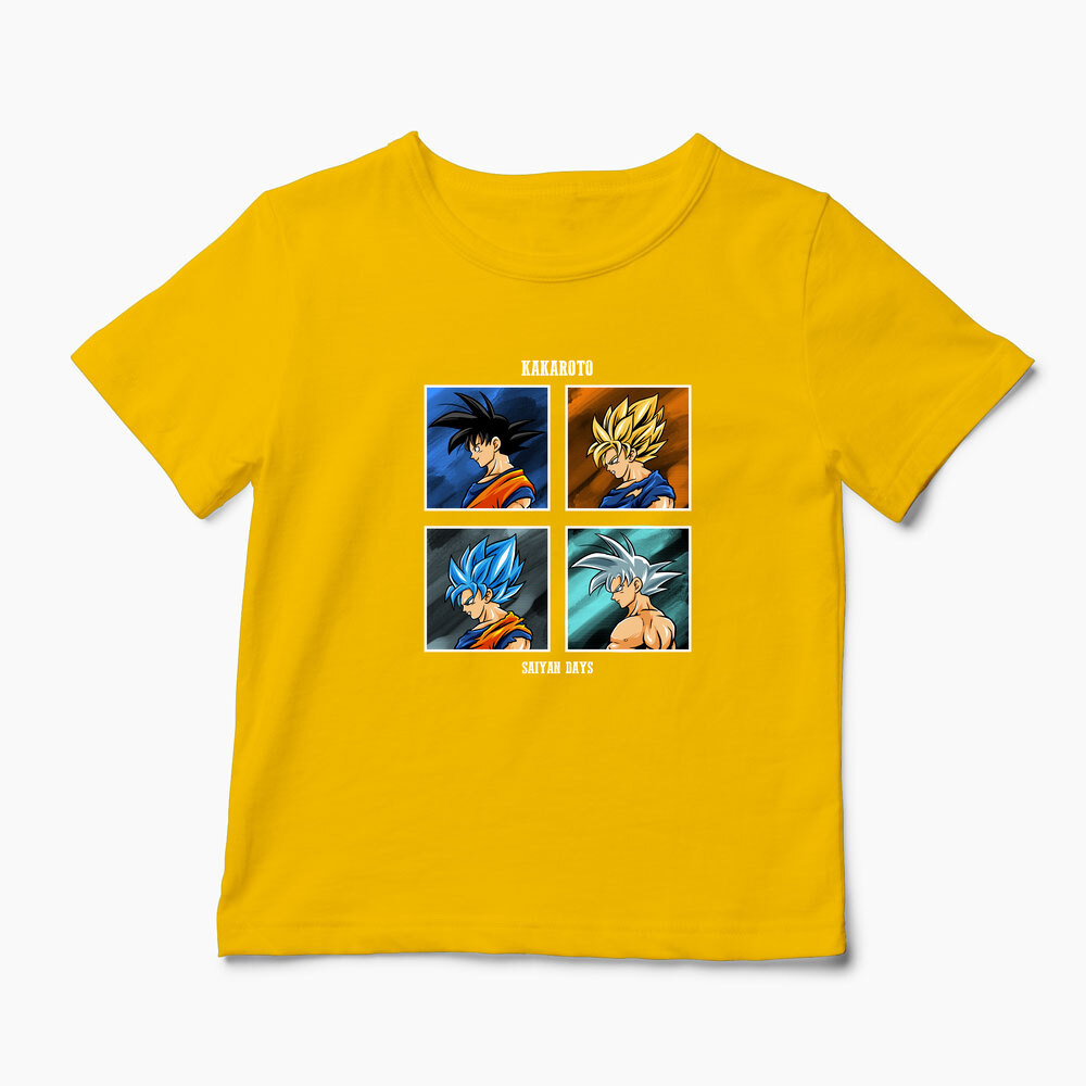 Tricou Personalizat Kakarot Saiyan Dragon Ball Z - Copii-Galben
