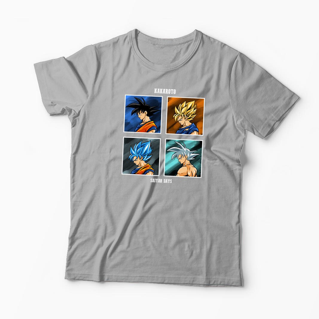 Tricou Personalizat Kakarot Saiyan Dragon Ball Z - Bărbați-Gri
