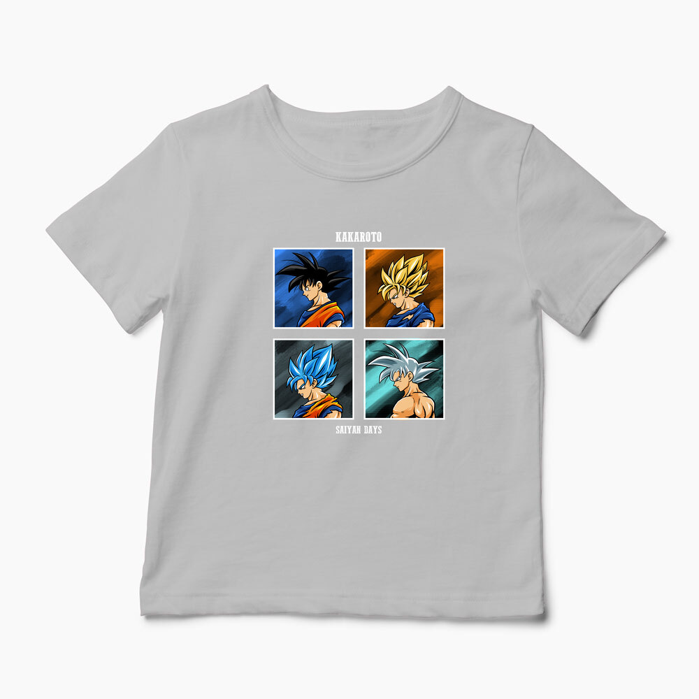 Tricou Personalizat Kakarot Saiyan Dragon Ball Z - Copii-Gri
