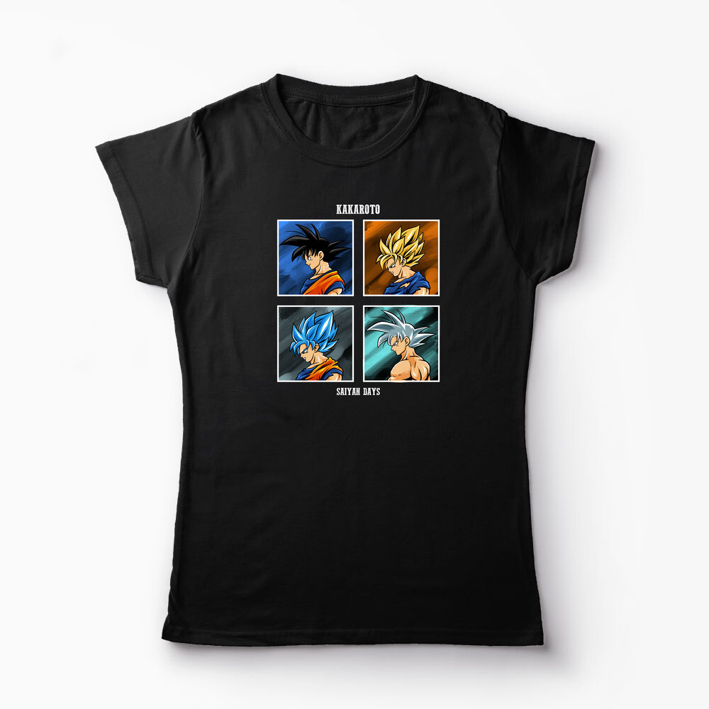 Tricou Personalizat Kakarot Saiyan Dragon Ball Z - Femei-Negru