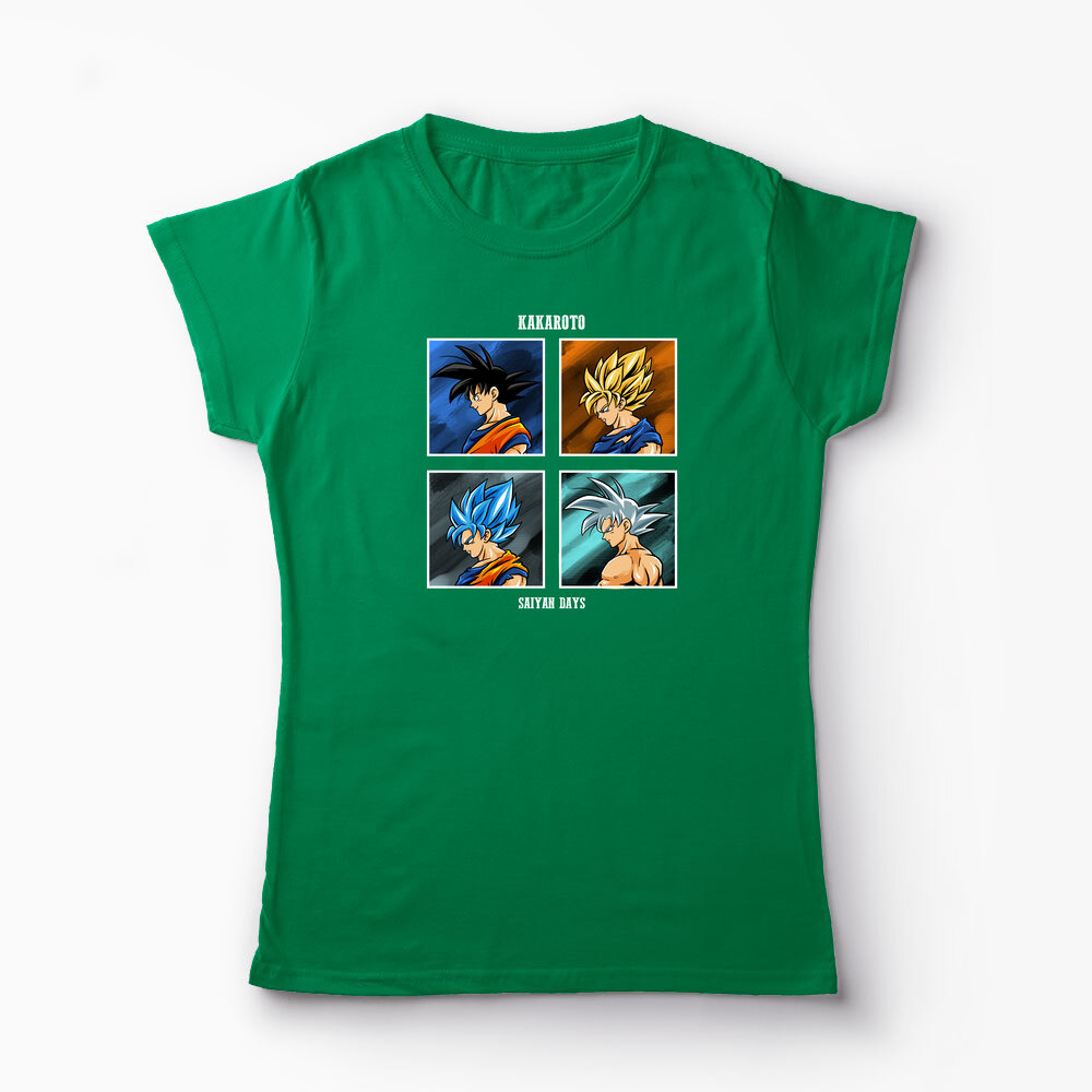 Tricou Personalizat Kakarot Saiyan Dragon Ball Z - Femei-Verde