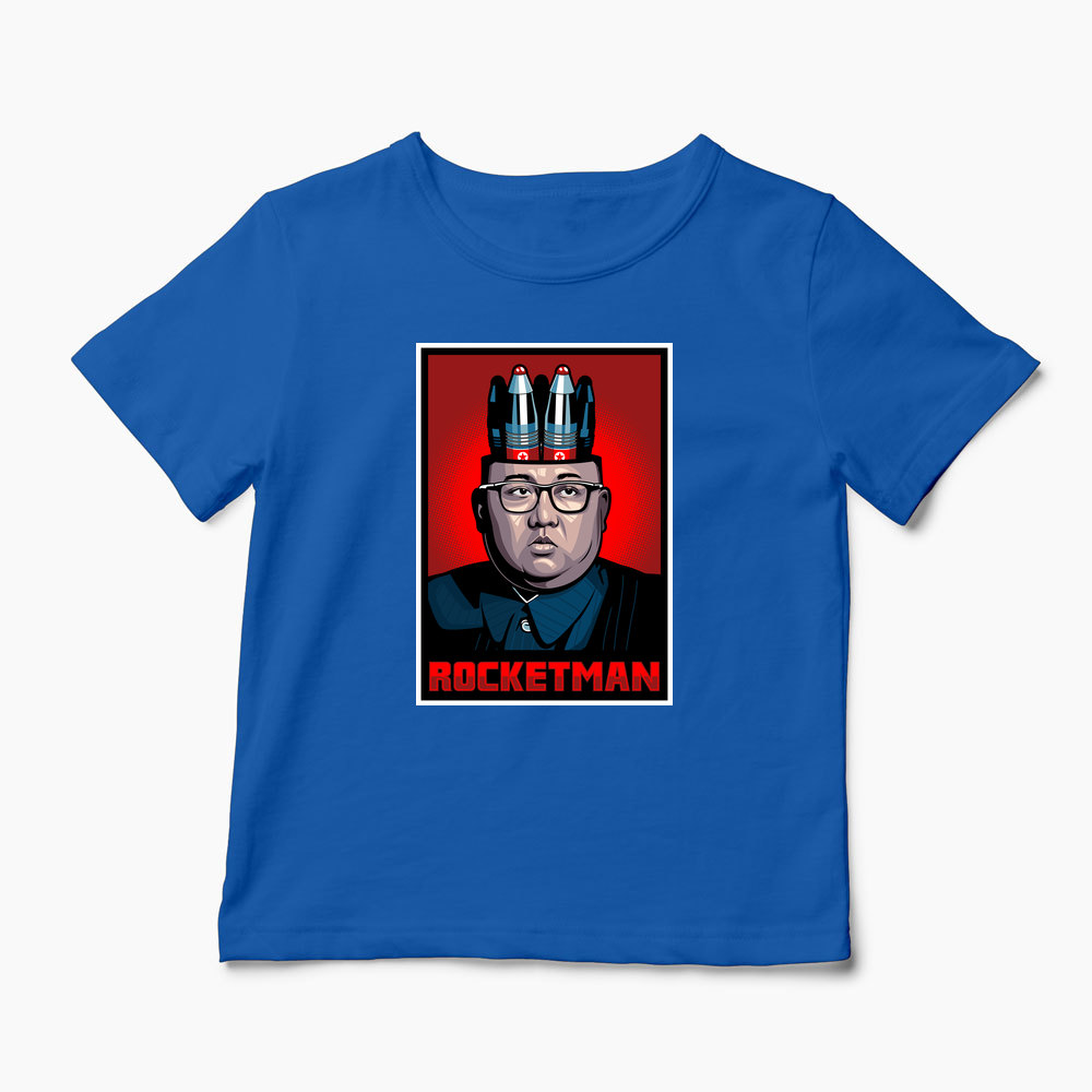 Tricou Personalizat Kim Jong-Un Rocketman - Copii-Albastru Regal