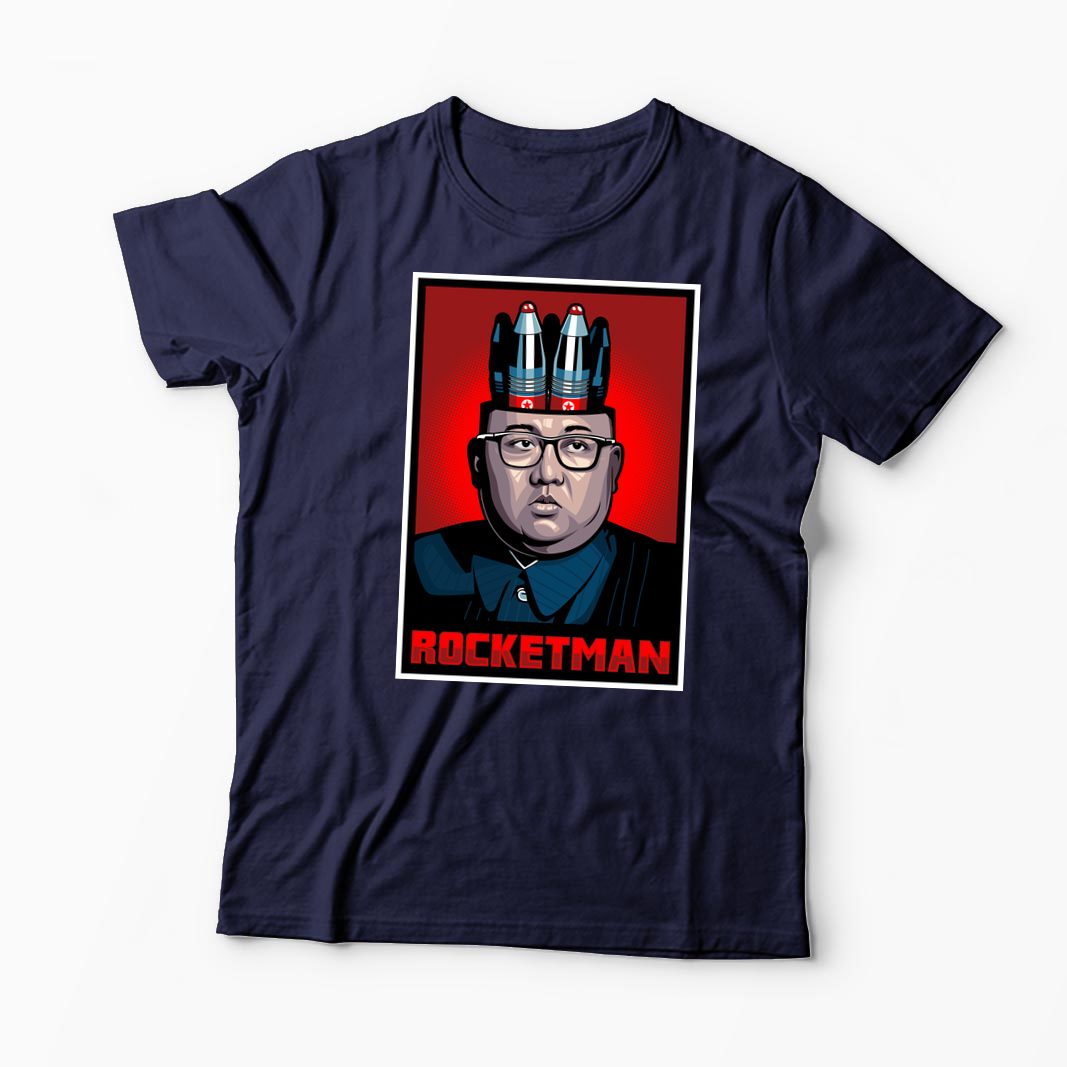 Tricou Personalizat Kim Jong-Un Rocketman - Bărbați-Bleumarin