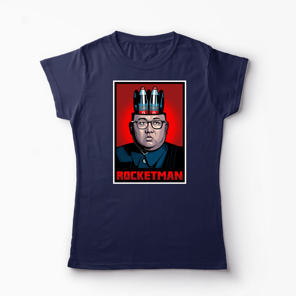 Tricou Personalizat Kim Jong-Un Rocketman - Femei-Bleumarin