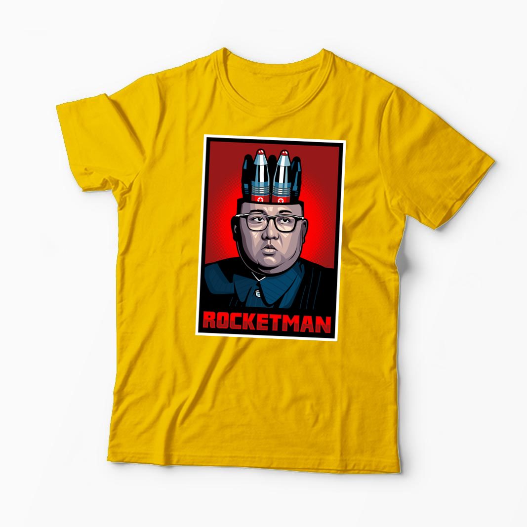 Tricou Personalizat Kim Jong-Un Rocketman - Bărbați-Galben