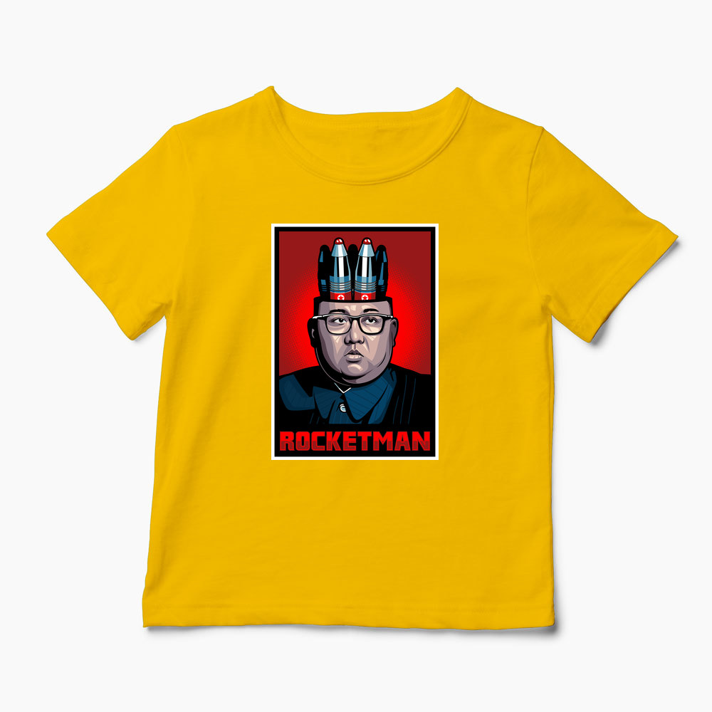 Tricou Personalizat Kim Jong-Un Rocketman - Copii-Galben