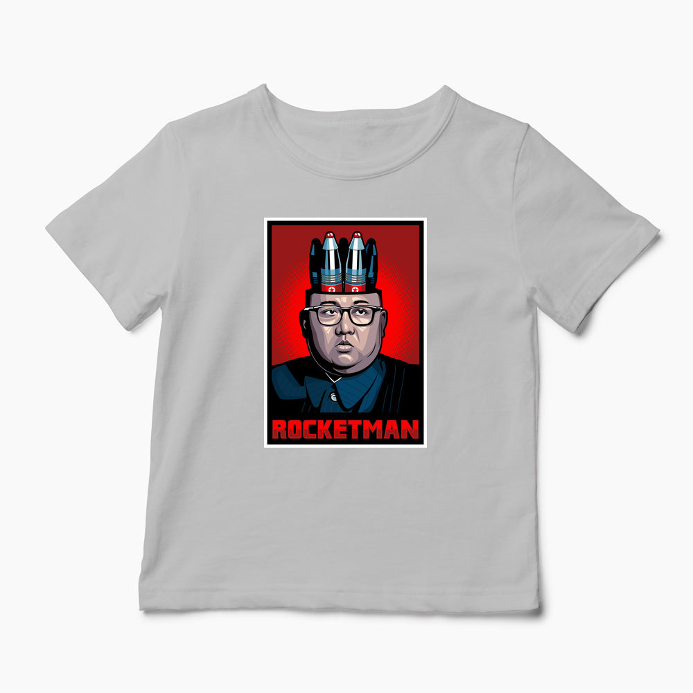 Tricou Personalizat Kim Jong-Un Rocketman - Copii-Gri