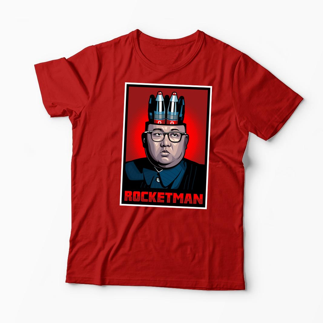Tricou Personalizat Kim Jong-Un Rocketman - Bărbați-Roșu