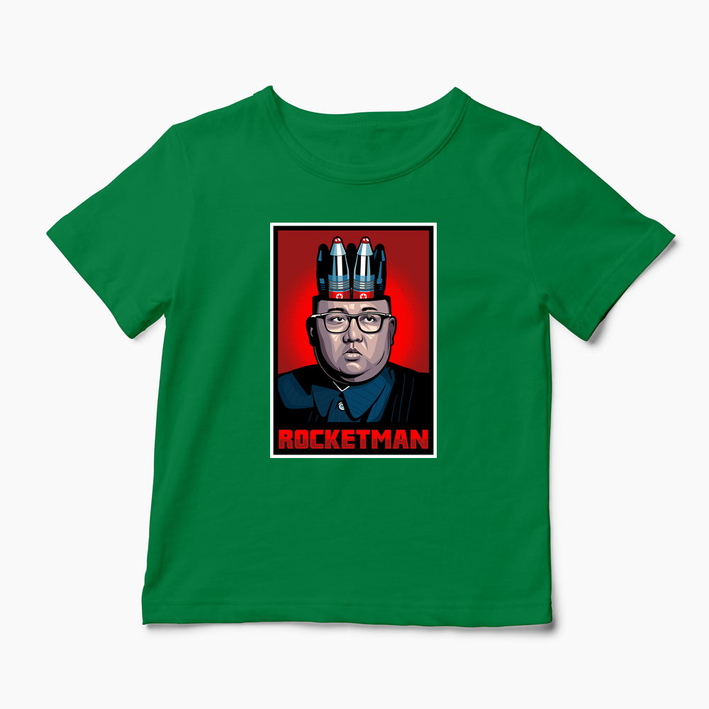 Tricou Personalizat Kim Jong-Un Rocketman - Copii-Verde