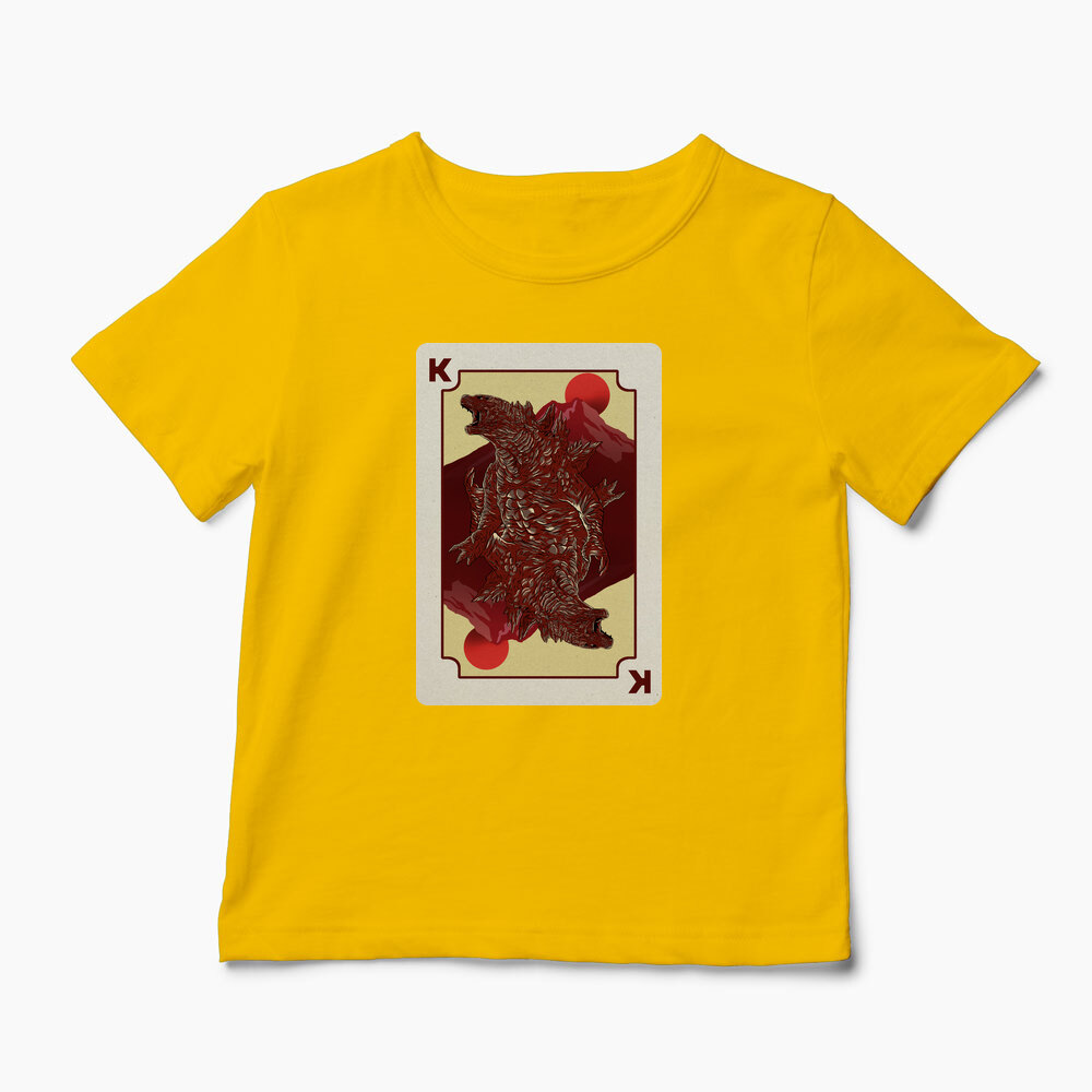 Tricou Personalizat King Card Godzilla Poker - Copii-Galben