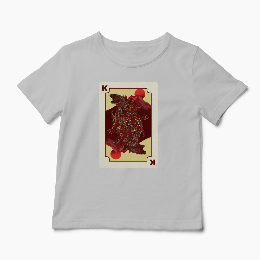 Tricou Personalizat King Card Godzilla Poker - Copii-Gri