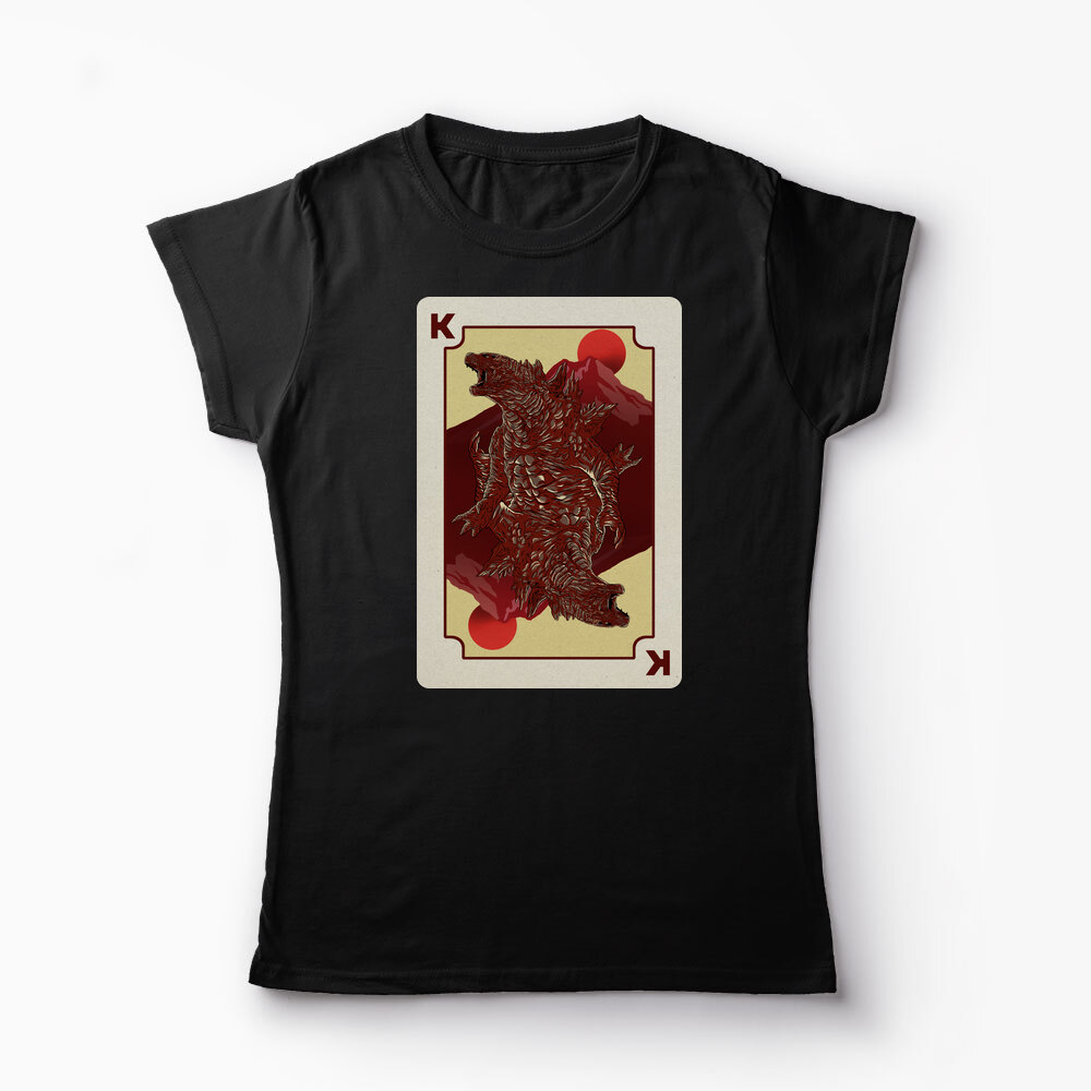 Tricou Personalizat King Card Godzilla Poker - Femei-Negru
