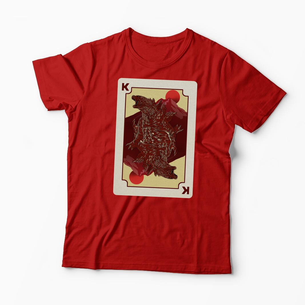 Tricou Personalizat King Card Godzilla Poker - Bărbați-Roșu