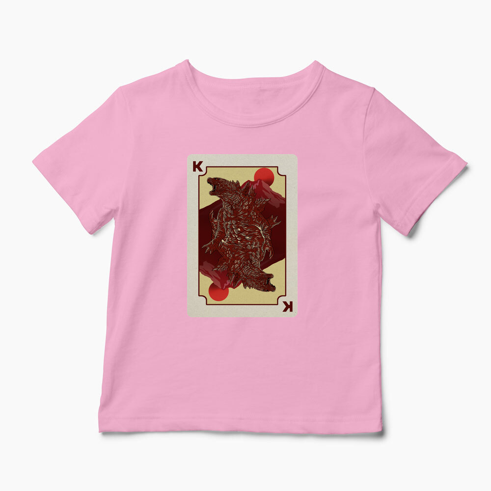 Tricou Personalizat King Card Godzilla Poker - Copii-Roz