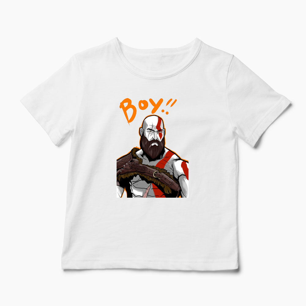 Tricou Personalizat Kratos BOY! - Copii-Alb