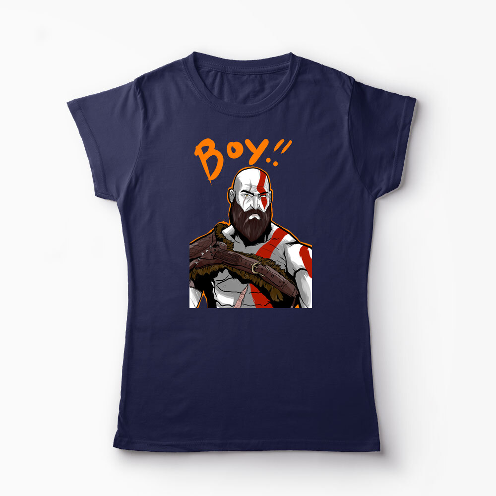 Tricou Personalizat Kratos BOY! - Femei-Bleumarin