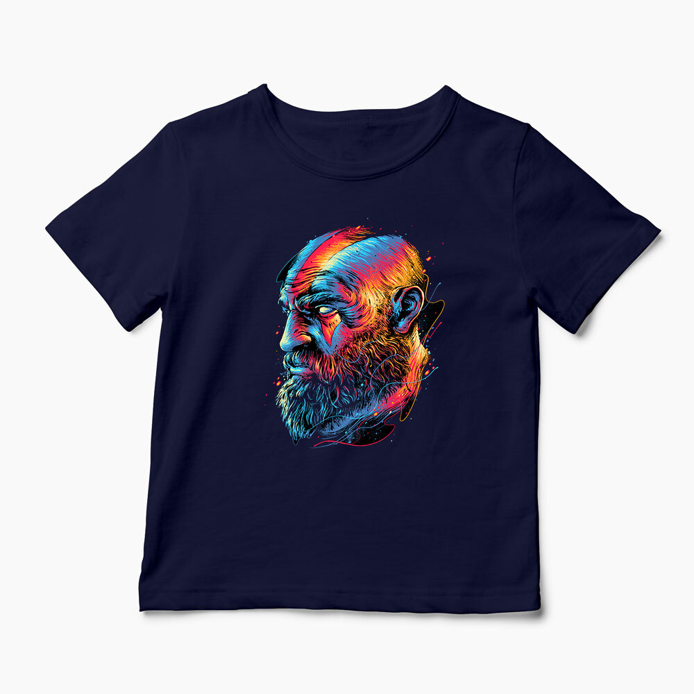 Tricou Personalizat Kratos GOW Artistic - Copii-Bleumarin