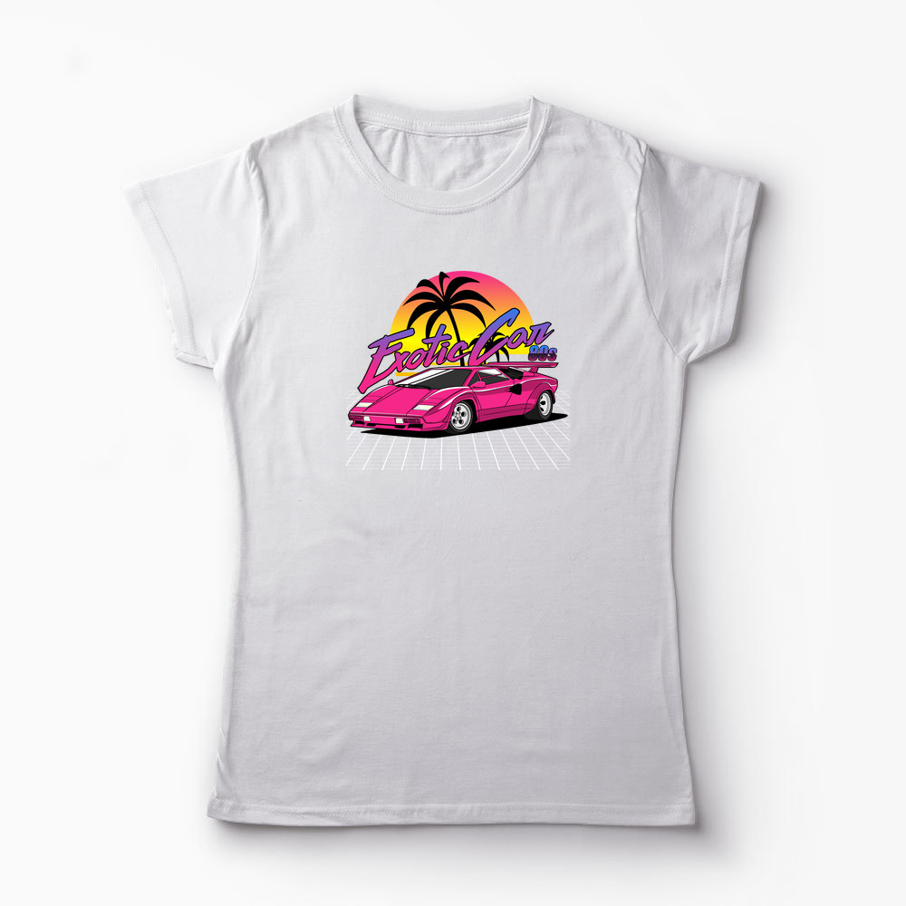 Tricou Personalizat Lamborghini Countach - Femei-Alb
