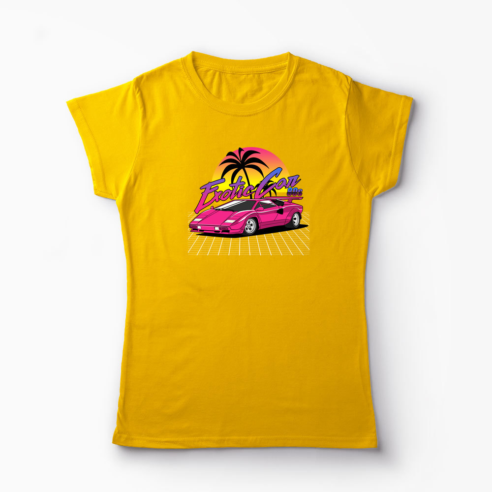 Tricou Personalizat Lamborghini Countach - Femei-Galben