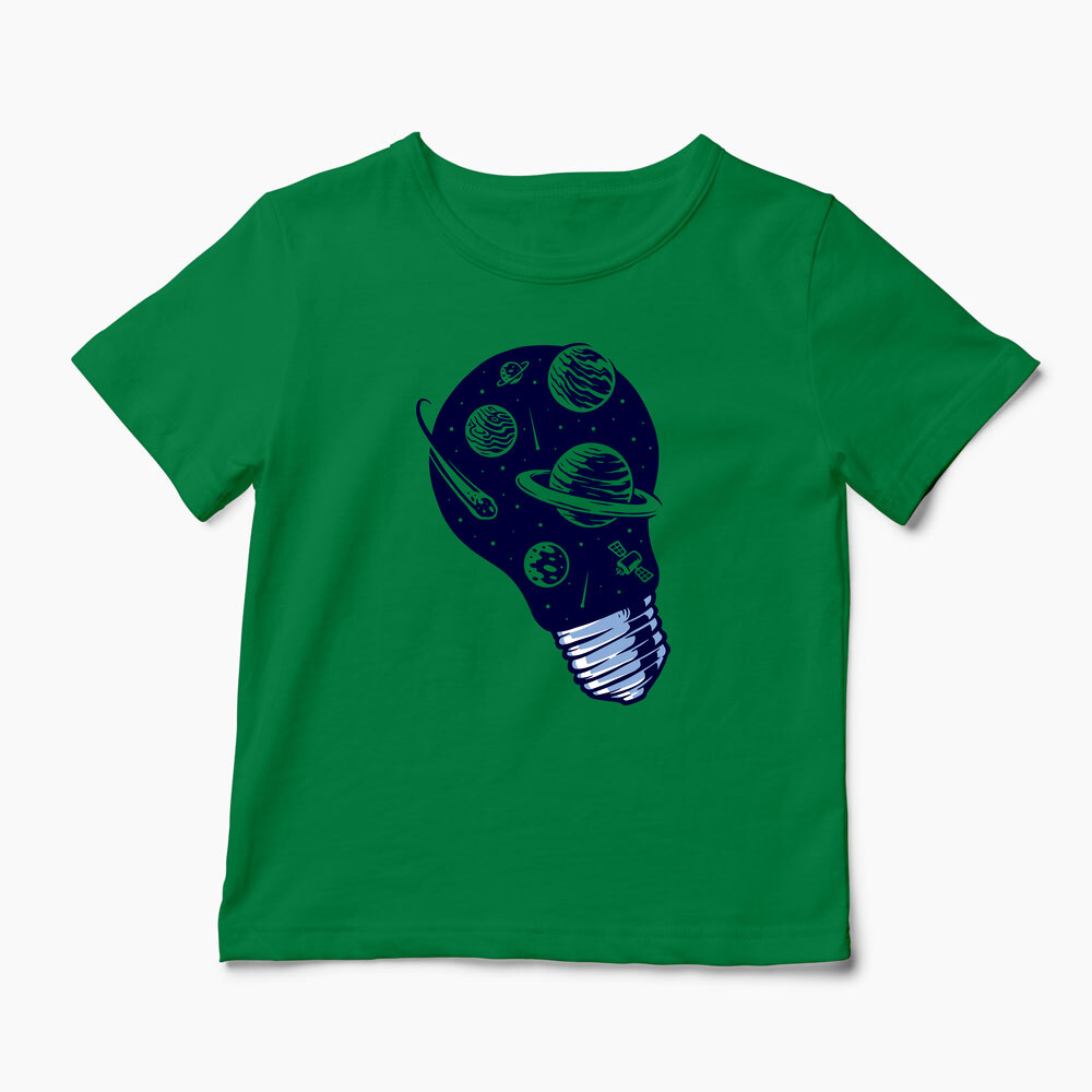 Tricou Personalizat Lumini Spațiale - Copii-Verde