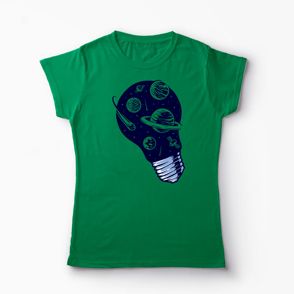 Tricou Personalizat Lumini Spațiale - Femei-Verde