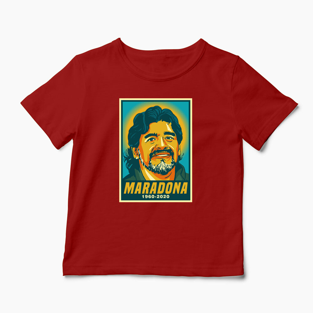 Tricou Personalizat Maradona RIP 1960-2020 - Copii-Roșu