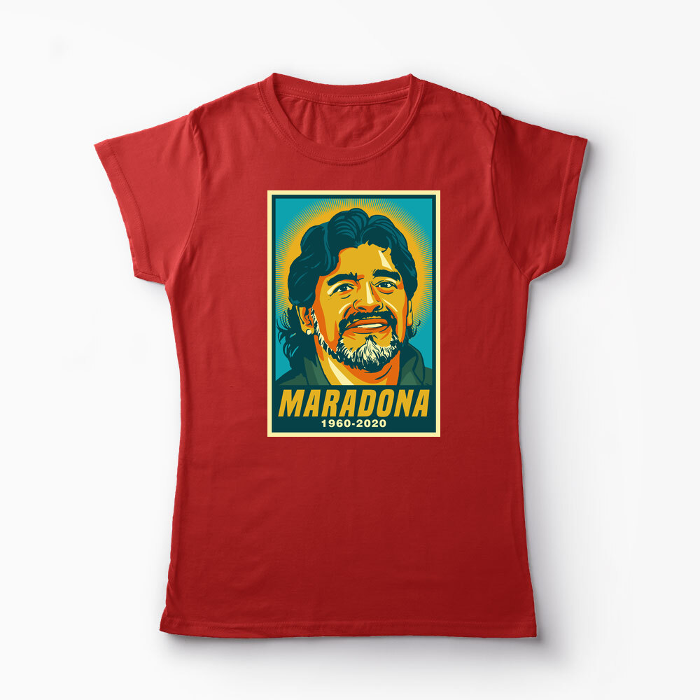 Tricou Personalizat Maradona RIP 1960-2020 - Femei-Roșu