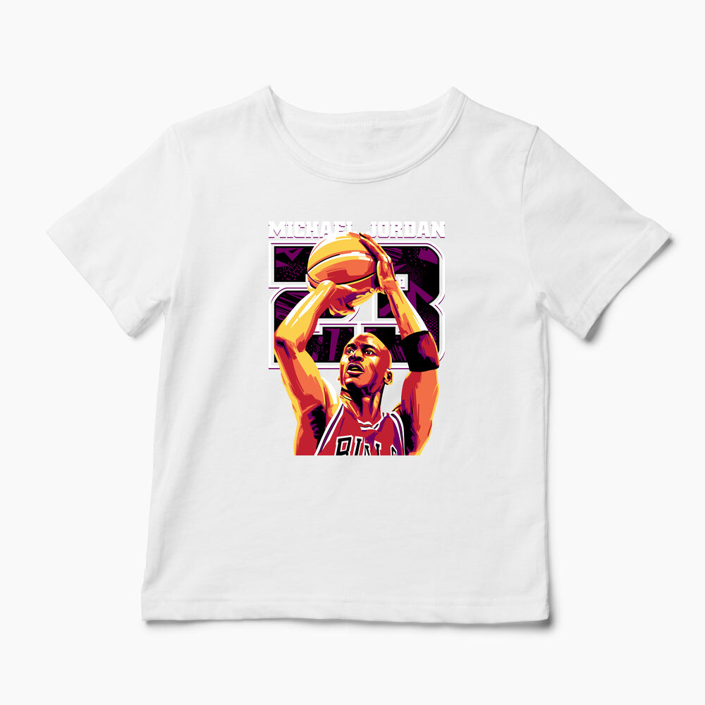 Tricou Personalizat Michael Jordan 23 - Copii-Alb