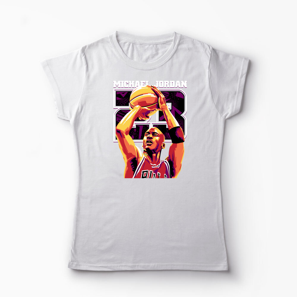 Tricou Personalizat Michael Jordan 23 - Femei-Alb