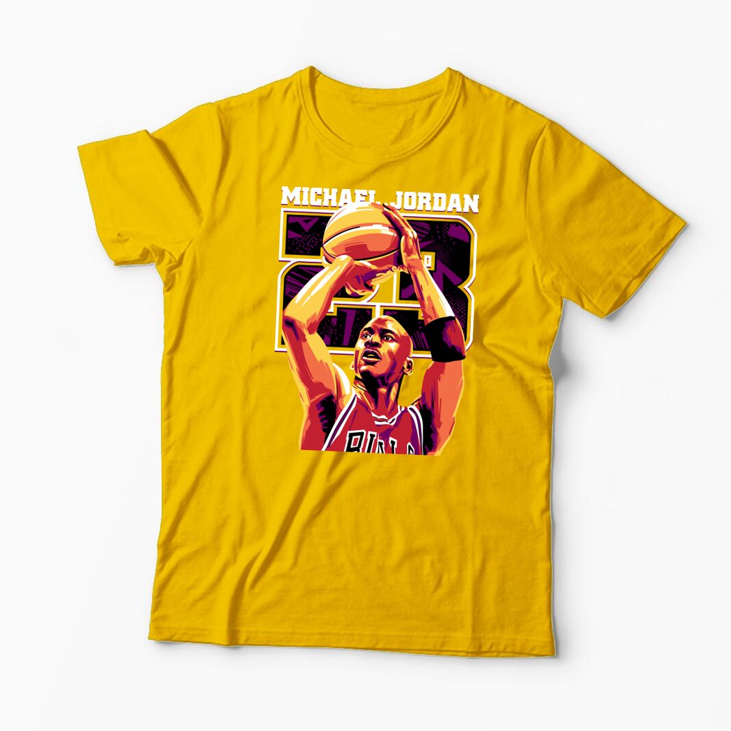 Tricou Personalizat Michael Jordan 23 - Bărbați-Galben