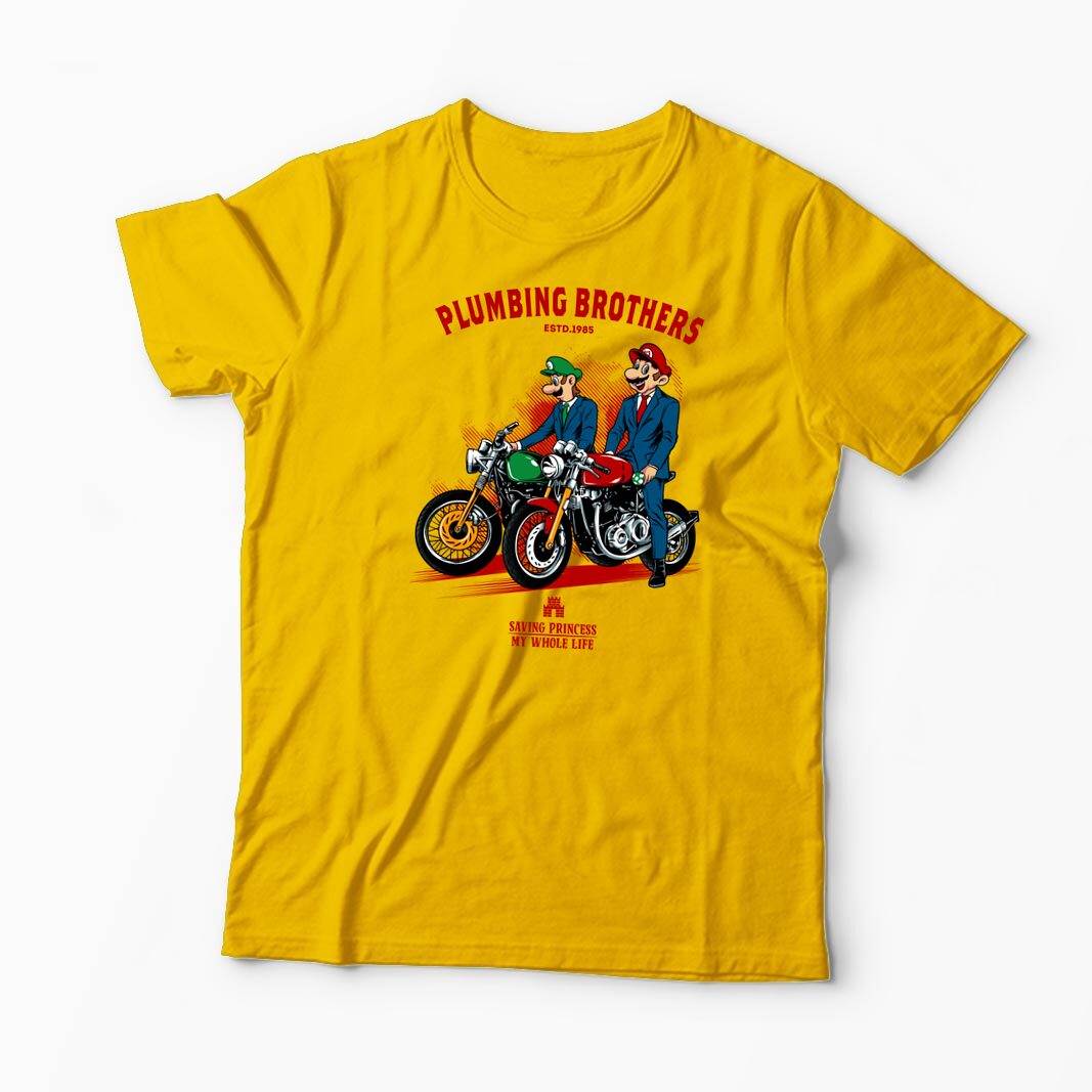 Tricou Personalizat Motocicliști Mario Brothers - Bărbați-Galben
