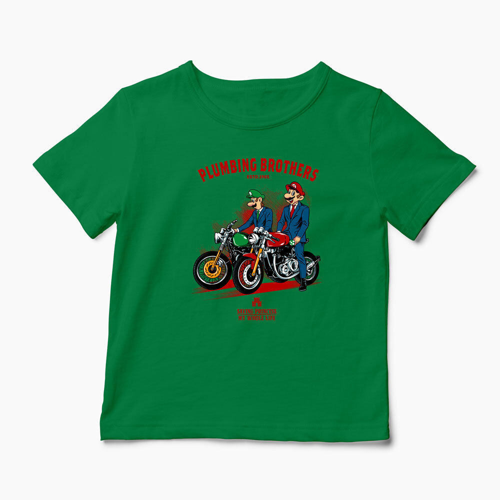 Tricou Personalizat Motocicliști Mario Brothers - Copii-Verde