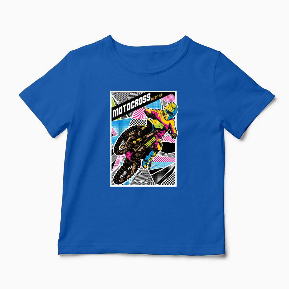 Tricou Personalizat Motocross Freestyle - Copii-Albastru Regal