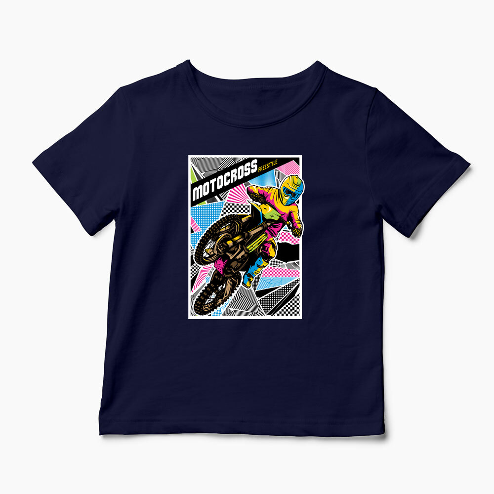 Tricou Personalizat Motocross Freestyle - Copii-Bleumarin