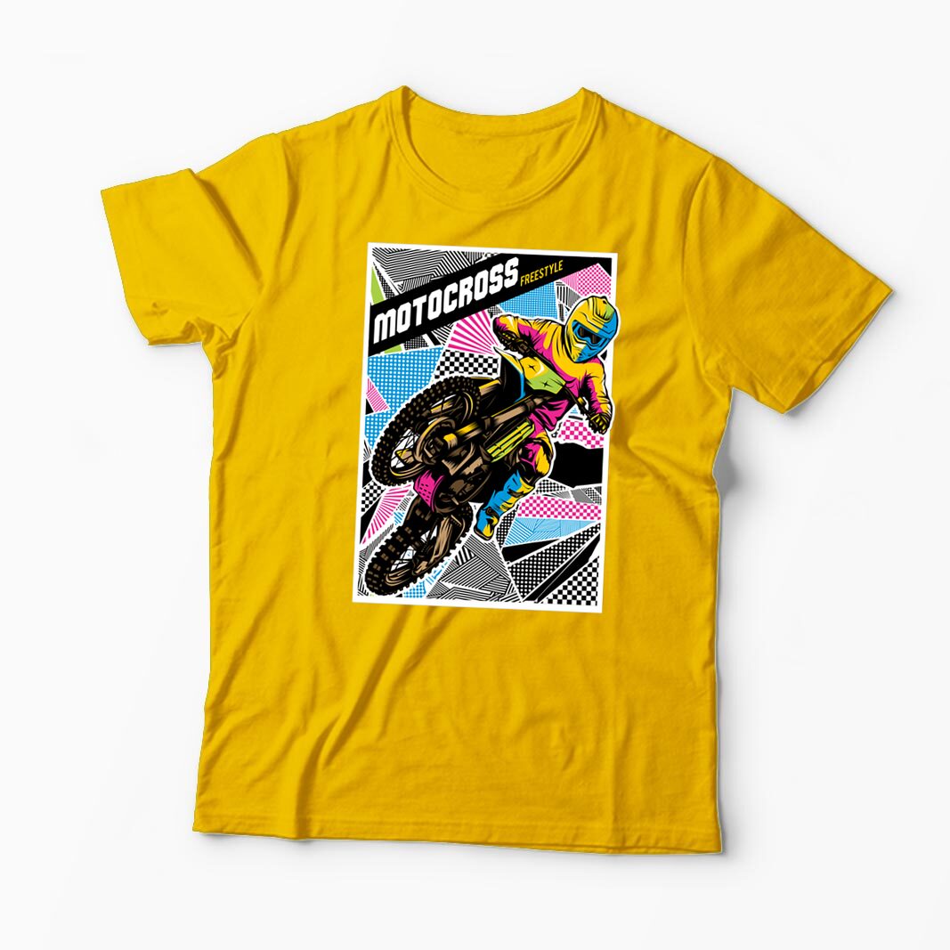 Tricou Personalizat Motocross Freestyle - Bărbați-Galben