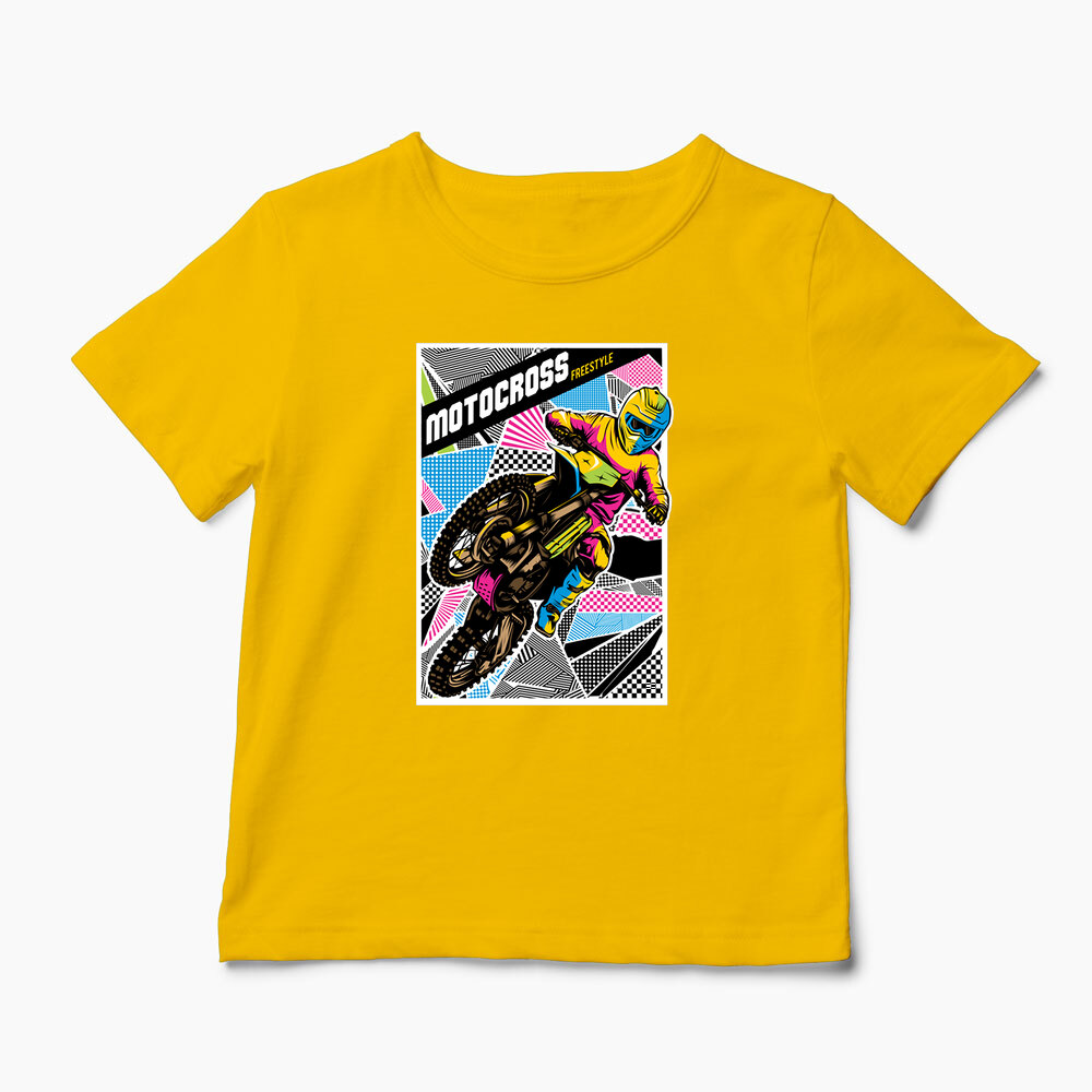 Tricou Personalizat Motocross Freestyle - Copii-Galben