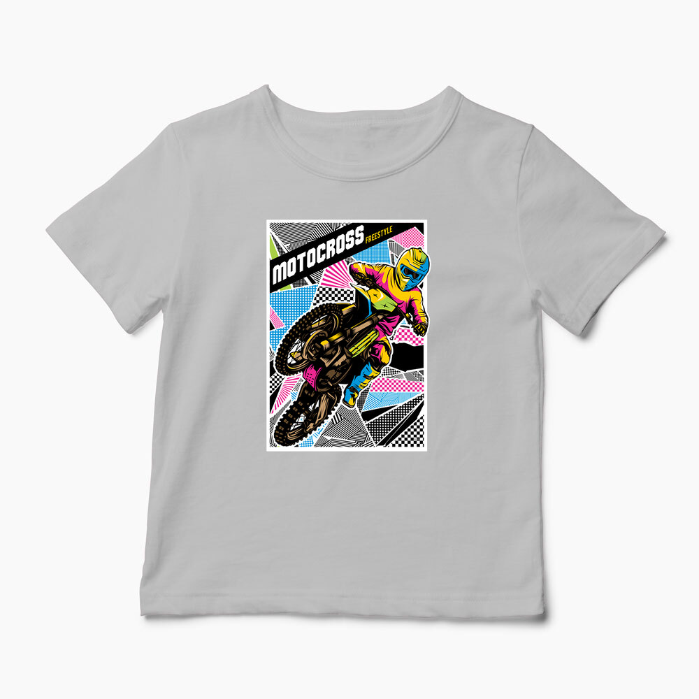 Tricou Personalizat Motocross Freestyle - Copii-Gri